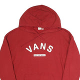 VANS Mens Red Pullover Hoodie M Cotton Logo Hoodie