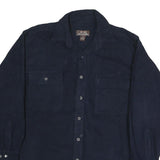 MOOSE CREEK Mens Navy Blue Shirt L Cotton Blend Button Front Casual Long Sleeve