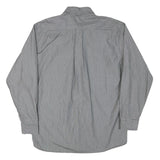 TOMMY HILFIGER Mens Black & White Stripe Shirt L Classic Button Down Collar
