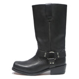 SPIRIT Mens Black Leather Biker Boots UK 9.5 Comfortable Stylish Footwear