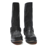 SPIRIT Mens Black Leather Biker Boots UK 9.5 Comfortable Stylish Footwear