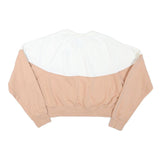 NIKE Womens White & Pink Crew Neck M Sweatshirt Cotton Blend Casual Pullover