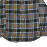 WOOLRICH Mens Black & Brown Check Shirt XL Button-Down Long Sleeve Cotton