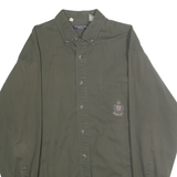 BUGLE BOY Mens Green Classic Cotton Shirt L Button Down Long Sleeve