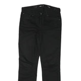 LEVI'S Womens Black Regular Straight Denim Woven Cotton Blend Jeans W30 L30 Zip