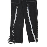 Womens Black Regular Fit Straight Cotton Blend Jeans W28 L27 Lace Trim Detailing