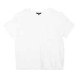 MASSIMO DUTTI Womens White T-Shirt S Short Sleeve Round Neck Plain Cotton Blend