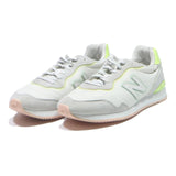 NEW BALANCE Womens Classic Low Top Trainers White & Lime Synthetic UK 4.5