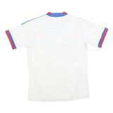 ADIDAS Boys White Blue Red Olympique Lyonnais Football Shirt 11-12Y Short Sleeve
