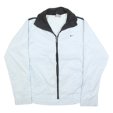 NIKE Womens White & Black Track Jacket S Polyester Blend Lightweight Zip