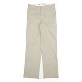 DICKIES Womens Cotton Blend Beige Slim Slim Straight Trousers W28 L28 Workwear
