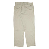 DICKIES Mens Regular Fit Beige Cotton Trousers W36 L31 Workwear Zip Closure