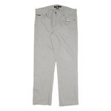 CALVIN KLEIN Mens Cotton Blend Grey Regular Straight Trousers W34 L30 Classic