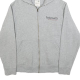 TIMBERLAND Mens Grey Hoodie Cotton Full Zip L Casual Outdoor Sweatshirt