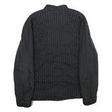 CASSIA Mens Black Quilted Jacket M Woven Zip Up Stylish Casual Outerwear