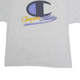CHAMPION Mens Grey Blue & Yellow Graphic T-Shirt XL Short Sleeve Crew Neck