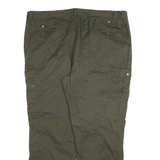 HUBERTUS Mens Cotton Blend Relaxed Green Cargo Trousers W44 L32 Zip Pocket
