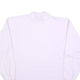 MASER Womens White Cotton Blend Pullover Sweatshirt M High Neck Long Sleeve