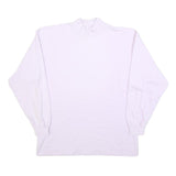 MASER Womens White Cotton Blend Pullover Sweatshirt M High Neck Long Sleeve