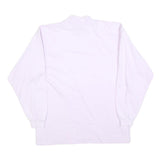 MASER Womens White Cotton Blend Pullover Sweatshirt M High Neck Long Sleeve