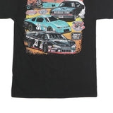 HANES Mens Black Alaska Raceway Park Graphic T-Shirt M Crew Neck Short Sleeve
