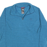 THE NORTH FACE Womens Blue Patterned Jumper 1/4 Zip Regular Fit M Outdoor