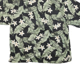 JAMAICA JAXX Mens Black & Green Hawaiian Silk Shirt XL Tropical Print Summer