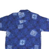 PURITAN Mens Blue Rayon Short Sleeve Shirt L Patterned Button Collar Summer