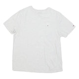 TOMMY HILFIGER Mens White Cotton Blend T-Shirt M Short Sleeve Crew Neck Logo