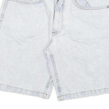 Mens Light Blue Cotton Blend Denim Casual Shorts L W30 Loose Fit Comfortable