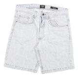 Mens Light Blue Cotton Blend Denim Casual Shorts L W30 Loose Fit Comfortable