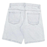 Mens Light Blue Cotton Blend Denim Casual Shorts L W30 Loose Fit Comfortable