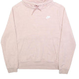 NIKE Womens Pink Hoodie Cotton Blend M Casual Pullover Sweatshirt