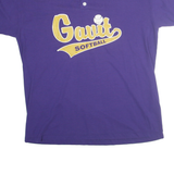 RUSSELL ATHLETIC Mens Purple & Yellow Gavit Softball T-Shirt L Short Sleeve Crew