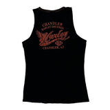 Harley Davidson Graphic Tank Top - Large Orange Cotton