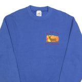 JERZEES Mens Blue Sweatshirt Big Bass Lake Michigan Crew Neck M Embroidered