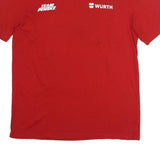 TEAM PENSKE Mens Red Graphic T-Shirt L Short Sleeve Crew Neck Racing Cars Print