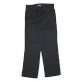DICKIES Mens Black Cotton Blend Regular Straight Trousers W32 L30 Workwear Zip