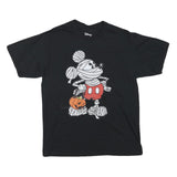 DISNEY Mens Black Mickey Mouse Halloween Graphic T-Shirt S Crew Neck Short