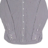 TOMMY HILFIGER Mens Blue & White Check Shirt S Button Down Classic Fit Cotton