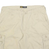 LEE Mens Shorts Beige Casual Cargo Plain L W36 Button Pockets Cotton Blend