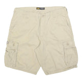 LEE Mens Shorts Beige Casual Cargo Plain L W36 Button Pockets Cotton Blend