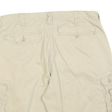 LEE Mens Shorts Beige Casual Cargo Plain L W36 Button Pockets Cotton Blend