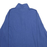 CHAPS Mens Blue Pullover Plain 1/4 Zip Cotton Blend Jumper 2XL Casual Comfort