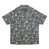 WOOLRICH Mens Blue Cotton Blend Pattern Shirt L Button Collar Casual Summer