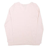 TOMMY HILFIGER Womens Cream Jumper V-Neck Basic Knit L Cotton Blend Casual