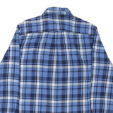 CHAPS Mens Blue & White Check Shirt M Cotton Blend Long Sleeve Button Down