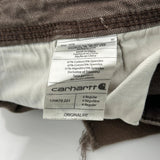 Carhartt Double Knee Carpenter Shorts - 30W 9L Brown Cotton