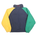 NAUTICA Mens Blue Green & Yellow Colourblock Jacket L Polyester Blend Zip