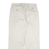 TOMMY HILFIGER Mens Cotton Cream Regular Straight Trousers W34 L32 Classic